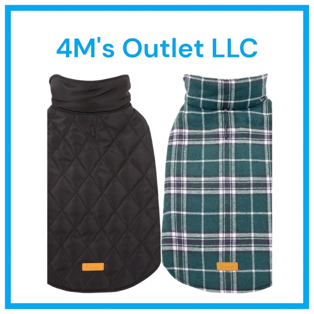 Warm Dog Coat, Reversible Dog Jacket Waterproof Dog Winter Coat British Style Pl